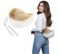 DAGLLGEW Rabbit Tail for Cosplay, Fluffy Moving Tail Accessory with Belt Soft Plush Accessory for Costume, Fursuit, Halloween and Party Buttpulg Fluffy Fursuit Moving