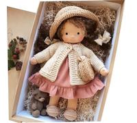 DAGLLGEW Rag Doll with Box 11x2x5 Ragdoll with Hat, Bag, Shoes, and More Decoration Cute Stuffed Baby Doll Toys for Babies & Toddlers Ideal Christmas Birthday Cute Dolls Ragdoll Dolls for Toddlers