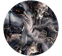 DAGLLGEW Round Elastic Tablecloth 35 Inch Marble Pattern Fitted Table Cloth with Elastic Edges Waterproof Oil-Resistant Wipeable Table Cloth for Dining Table Tea Table Home Accessory