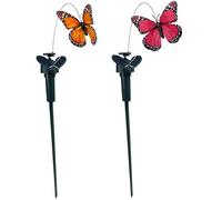 DAGLLGEW Solar Butterfly Garden Stake 2Pcs Realistic Flying Fluttering Solar Butterfly DIY Friendly Weather Resistant Decorations for Garden, Yard, Lawn Decor Decorations