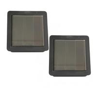DAGLLGEW Solar Light Replacement Top, 2-Pack Waterproof Square Panel with Warm White LED for Outdoor Solar Lamps, Replacement Light Parts for Garden Decor Parts