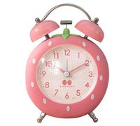 DAGLLGEW Strawberry Alarm Clock Analog Cute Alarm Clock Battery Powered Loud with Night Light Quiet Running for Kids Bedroom Decor, No Battery Strawberry