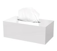 DAGLLGEW Tissue Box Cover Rectangle Large Capacity Lightweight Acrylic Tissue Box Cover with Openable Bottom White Minimalist Holder for Home, Hotel, Restaurant