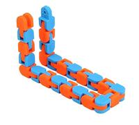 DAGLLGEW Wacky Tracks Sensory Toy DIY 24 Links Stress Relief Chain Link Fidget Snake Toy Blue Orange Chain Link Fidget Sensory Toys Stress Relief Funny Toys for Kids