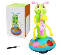 DAGLLGEW Wriggle Caterpillar, Electric Dancing Saxophone Caterpillar Toy with Music and LED Light, Educational Sensory Toy Saxophone for 0-3 Year Olds Learning Toys, without Battery