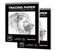 DagouColor Tracing Paper, 2 Pack, 100 Sheets, 21.6 X 27.9CM Drawing Pad Overlays & Sketching on Art Paper & Sketch Book for Beginning Artists Adults Boys Girls