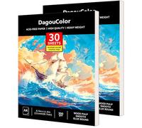 DagouColor Watercolor Paper Pad, 8.5"x11.5", 2 Pack, 30 Sheets Each, 140lb/300gsm Cold-Pressed Paper, Artist Book for Adults Kids, Painting, Drawing, Mixed Media