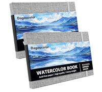 DagouColor Watercolor Sketchbook, 5.5"x8.5", 2 Pack, 30 Sheets Each, 300GSM Cold-Pressed Water Color Paper, Fabric Cover Artist Book for Beginning Artists Adults Kids, Painting, Drawing, Mixed Media