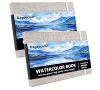 DagouColor Watercolor Sketchbook, 5.5"x8.5", 2 Pack, 30 Sheets Each, 300GSM Cold-Pressed Water Color Paper, Fabric Cover Artist Book for Beginning Artists Adults Kids, Painting, Drawing, Mixed Media