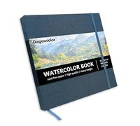 DagouColor Watercolor Sketchbook, 8.5"x8.5", 1 Pack, 24 Sheets, 230GSM Cold-Pressed Water Color Paper, Fabric Cover Artist Book for Beginning Artists Adults, Painting, Drawing, Mixed Media