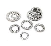 DAGROD 5/10/50pc M2 M2.5 M3 M4 M5 M6 M8 M10 M12 - M24 304 Stainless Steel Internal Toothed Inner Serrated Lock Washer Shakeproof Gasket (Size : 50pcs M4)