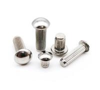 DAGROD SeroNi 10/50pcs M2 M2.5 M3 M4 M5 A2-70 304 Stainless Steel Semi Button Round Head Knurled Shank Solid Rivet GB827(M3 50pcs,12mm)