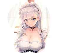Dagua 3D Ergonomic Mouse Pad Cartoon Anime with Wrist Support,Azur Lane Belfast Mouse Pad,Silicone Non-Slip Backing Cute Gel Mouse Pad with Wrist Rest(Belfast-B)