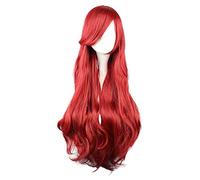 Dagua Anime Cosplay Wig,Ariel Wig,Red Long Wavy Wig,with Free Wig Cap,for Christmas Carnival party Halloween Cosplay Wig(Size:Style 1)