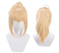 Dagua Anime Cosplay Wig，Fate Grand Order Saber Nero Claudius Wig，Blonde Wig，with Free Wig Cap，for Christmas Carnival party Halloween Cosplay Wig(Size:Style 1)
