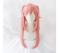 Dagua Anime Cosplay Wig, Fate Grand Order Tamamo no Mae Wig, Double Ponytail Pink Wig, with Free Wig Cap, for Party, Everyday Wear, Halloween Wig Cosplay (Size: Style 2)