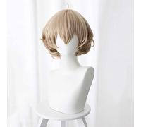 Dagua Anime Cosplay Wig，Invented Inference Iwanaga Kotoko Wig，Short Brown Curly Bob Wig，with Free Wig Cap，for Christmas Carnival party Halloween Cosplay Wig