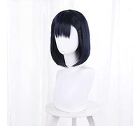 Dagua Anime Cosplay Wig,Summer Time Rendering Mio Kofune Wig,Black and blue short Bob Wig,with Free Wig Cap,for Christmas Carnival party Halloween Cosplay Wig