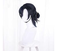 Dagua Anime Cosplay Wig,Summer Time Rendering Shinpei Ajiro Wig,Black and blue short ponytail Wig,with Free Wig Cap,for Christmas Carnival party Halloween Cosplay Wig