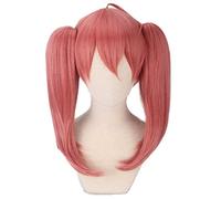 Dagua Cosplay Wig,DARLING in the FRANXX Miku Cosplay Wig,Double Ponytails Pink Wig,with Free Wig Cap,Halloween Costume Cosplay,for Christmas Carnival party