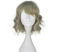 Dagua Cosplay Wig,Final Fantasy XV Cindy Aurum Cosplay Wig,Short Curly Light Green Wig,with Free Wig Cap,Halloween Costume Cosplay,for Christmas Carnival party