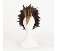 Dagua Cosplay Wig,Haikyuu!! Nishinoya Yuu Cosplay Wig,Black Mixed Gold Short Wig,with Free Wig Cap,Halloween Costume Cosplay,for Christmas Carnival party(Color:Style 2)