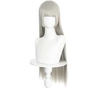 Dagua Cosplay Wig,Kakegurui Momobami Ririka Cosplay Wig,Grey Long Straight Bangs Wig,with Free Wig Cap,Halloween Costume Cosplay,for Christmas Carnival party