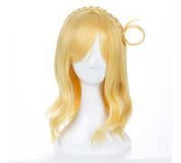 Dagua Cosplay Wig,Love Live! Ohara Mari Cosplay Wig,Braid Medium Wavy Blonde Wig,with Free Wig Cap,Halloween Costume Cosplay,for Christmas Carnival party