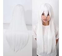 Dagua Cosplay Wig,Re Zero Starting Life in Another World Echidna Cosplay Wig,Long Straight White Wig,with Free Wig Cap,Halloween Costume Cosplay,for Christmas Carnival party(Size:Style 1)