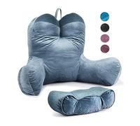 daguizu Reading Cushion for Adults 31’’, Backrest Pillow with arms for Sitting in Bed Couch Shredded Memory Foam, High Back Cuddle Cushion Reading/Gaming/Relaxing,Gray
