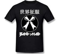 DAGUSHAN Band-Maid Men's Comfortable Short Sleeve Shirts Crew Neck Personality Fashion t-Shirt Size XXL Black