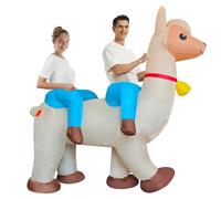 DAHAKII Supper Funny Two People Riding Alpaca Inflatable Costume Double Riding Costume Blow Up Suit/Outfit for Adults/Halloween/Cosplay/Mardi Gras