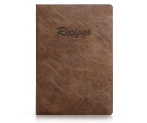 Dahey Recipe Book to Write in Your Own Recipes, Blank Hardcover Cookbook with Pocket, Personalized Family Recipe Journal Notebook to Organize Recipes, Leather Cover and 80 Recipes, Brown
