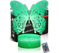 DAHEYMA Butterfly 3D Mood Lamp Illusion 16 Colors Change LED Butterfly Night Light with Remote, Gifts for Holiday, Home Bedrom Room Decor Table Lamp