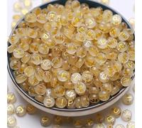 DAHI 1000pcs Luminous Letter Beads Round Glow in The Dark Letter Bead Glow Acrylic Letter Bead,4 x 7 mm A-Z Beads for Grandma Mothers Day Gift Jewellery Crafts (Gold-Luminous)