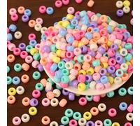 DAHI 1000pcs Pony Beads Colorful Pony Beads Multicolor Hair Bead Pony Bead Bulk for Bracelet Making 6x8mm with Large Hole for Jewelry,Threading Bracelets Crafting (Color-c)