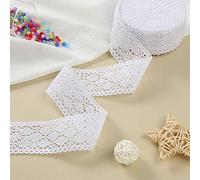 DAHI 10m White Lace Ribbon 4.5cm Width Cotton Crochet Lace Trim Decor