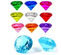 DAHI 10pcs Big Size Diamond Gemstones 40mm Decoration Diamonds Wedding Large Acrylic Diamond Big Size Diamond Acrylic Party Bags,Wedding Table Decoration Diamonds(colorful/40x30mm)