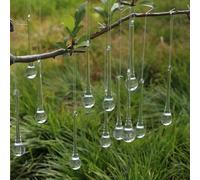 DAHI 10pcs Christmas tree decoration ice cone ice drop pendant made of glass for hanging Christmas Decoration (Glass ice drop 25mm)
