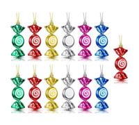 DAHI 12 Pcs Christmas Candy Ornaments Hanging Christmas Candys Cane Ornaments Large Tree Candys for Xmas Halloween Decoration (Color)