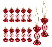 DAHI 12 Pcs Christmas Red Baubles Christmas Tree Candy Ornaments Decorations Sugar Canes Pendant Hanging Sugar Canes Decoration, Advent Decoration (red-C)