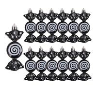 DAHI 12Pcs Black Christmas Candy Ornaments Hanging Decorations Christmas Tree Candy Pendant Tree Jewelry Ornaments Plastic,Candy hanging Decor (Black)