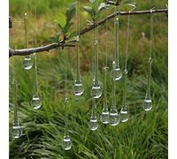 DAHI 12pcs Christmas tree ornament ice cone ice drop pendant made of glass for hanging Christmas decoration (transparent 100x20mm)