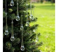 DAHI 14pcs Christmas tree decoration ice cone ice drop pendant made of glass for hanging Christmas Decoration (Glass ice drop 20 * 80mm)