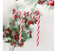 DAHI 16pcs Candy Cane Christmas Decorations Red Christmas Decoration Plastic Candy Cane Christmas Tree Decorations for Xmas New Year Party Supplies(red/16pcs)