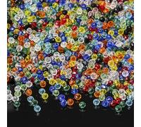 DAHI 2000pcs Briolette Crystal Glass Beads Glass Beads Colorful Faceted Rondelle Crystal Bead 4mm Assorted Colorful Craft BeadsBulk Loose Bead for Jewelry Making(4mm)