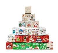 DAHI 24pcs Christmas Advent Calendar Box Advent Calendar for Filling 24 Advent Calendar Boxes Beautiful Gift Bag Christmas Themes Advent Calendar Boxes (B)