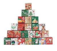 DAHI 24pcs Christmas Advent Calendar Box Empty Advent Calendar for Filling 24 Advent Calendar Boxes Beautiful Gift Bag Christmas Themes Advent Calendar Boxes (C)