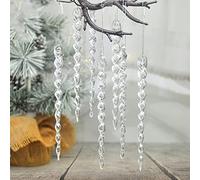 DAHI 25PCS Clear Acrylic icicle Ornaments Christmas Tree Ornaments Acrylic Clear icicles Set for Christmas Tree Decoration (icicle 25pcs)