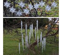 DAHI 30pcs Christmas Tree Decoration, Icicle Drop and Snowflakes, Acrylic Christmas Decoration, 20 Pieces of Ice Mirrors and 10 Snowflakes(icicles20+snowflakes10)